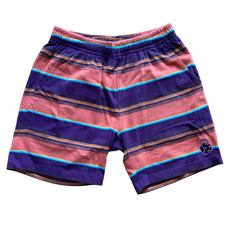 The Hundreds Striped Jersey‎ Shorts Sm Purple Coral Adam Bomb Streetwear Skater